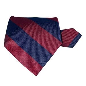 Jonathan Stewart Neck Tie Red Blue Stripe Silk USA 61x3.75 Preppy Suit Career
